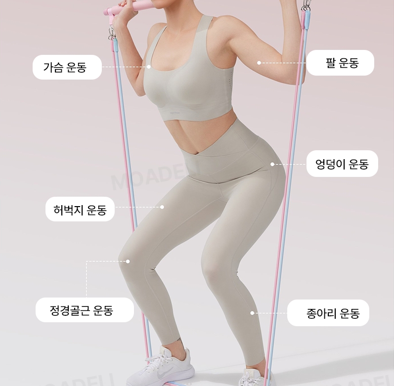 YOTTOY 신버전 문틀 도어앵커 튜빙밴드 저항 운동 로프 어깨 스트레칭 스쿼트 헬스 세트 이미지 7