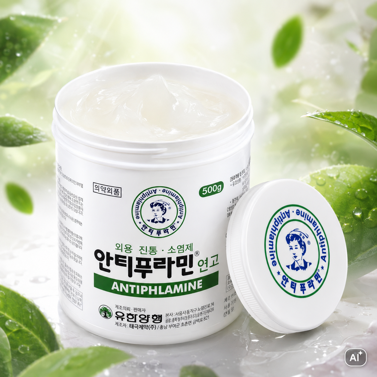 유한양행 안티푸라민 로션 500g 크림 연고 바르는 파스 진통 소염제 - 상품 이미지