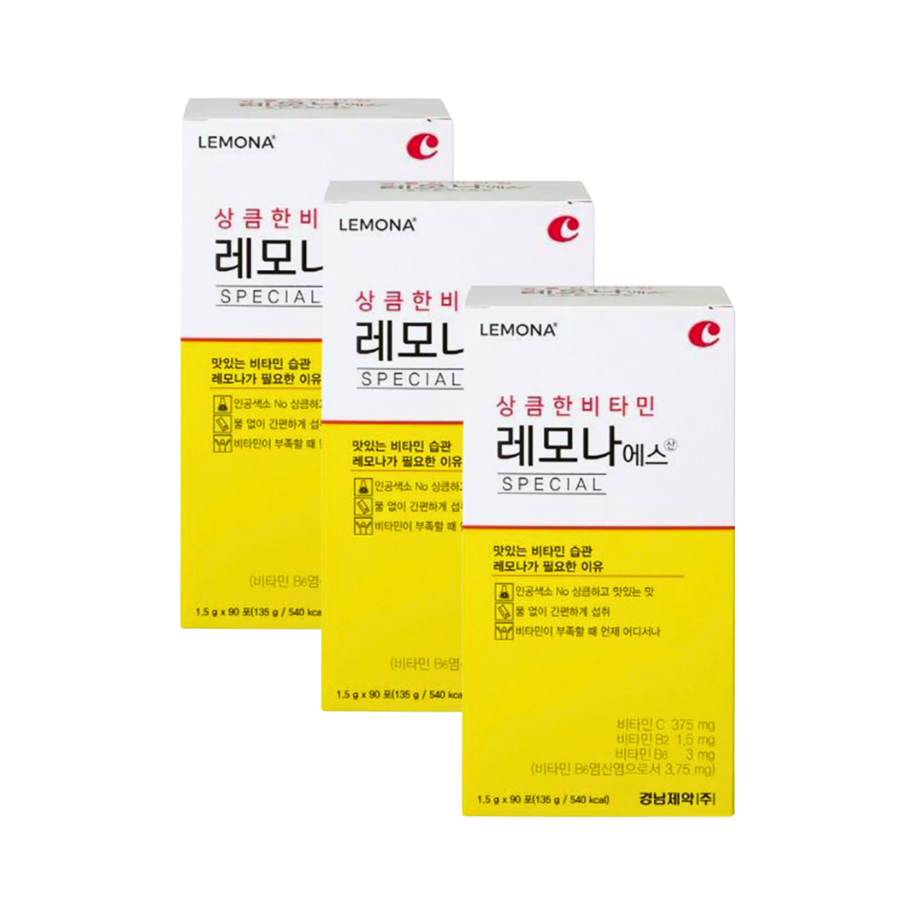 경남제약 상큼한 비타민 레모나 에스산 1.5g 90포 x3개 - 상품 이미지