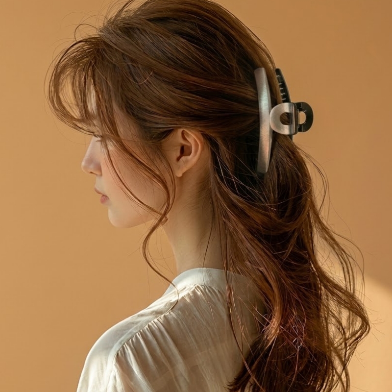 심플한 메탈집게핀 실버 올림머리헤어핀 고급머리핀 - 상품 이미지