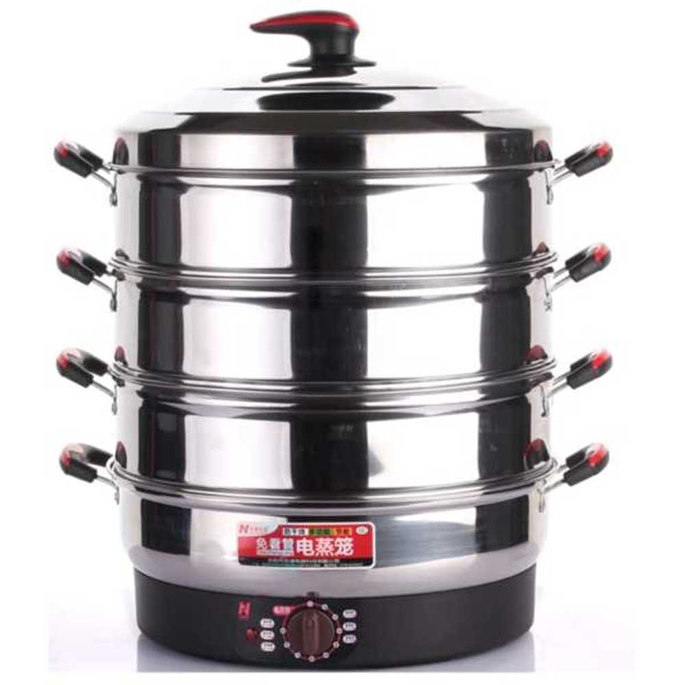 업소용 전기 찜기 스텐 만두 찐빵 식당 만능 대용량 35CM - 상품 이미지