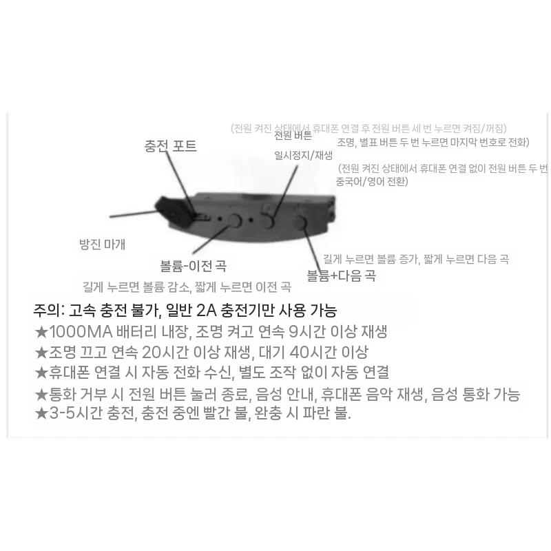 반모 헬멧 하이바 블루투스 방수 헬맷 핸즈프리 블랙 - 상세 이미지 4