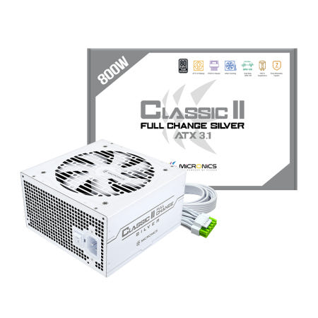 마이크로닉스 Classic II 풀체인지 800W 80PLUS실버 ATX3.1 파워서플라이 (화이트)