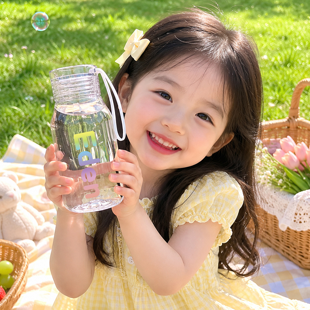 톡톡그린 레인보우네임스트랩보틀 레터링 물병 텀블러 어린이집 유치원 학원 답례품 - 상세 이미지 2