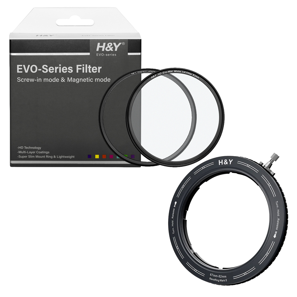 HNY 레보링 Mark II 67-82mm 가변 렌즈 어댑터+Evo 1/4 화이트미스트 필터 82mm - 상품 이미지