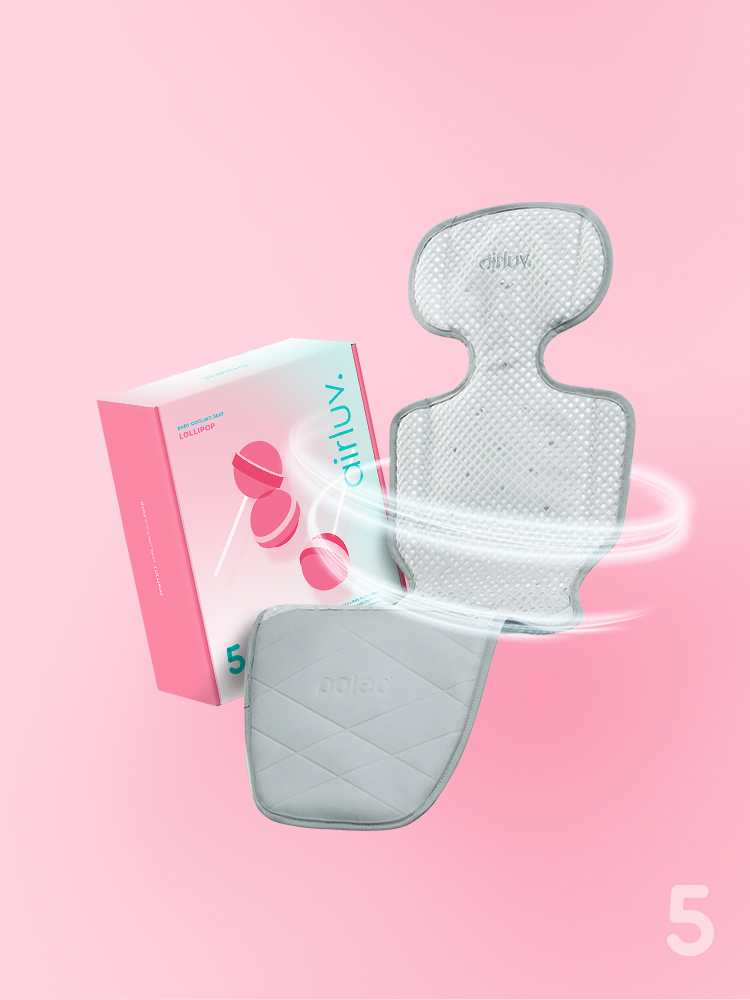 폴레드 에어러브5 롤리팝 통풍 쿨시트 유모차 카시트 라이너 (보조배터리 미포함)
