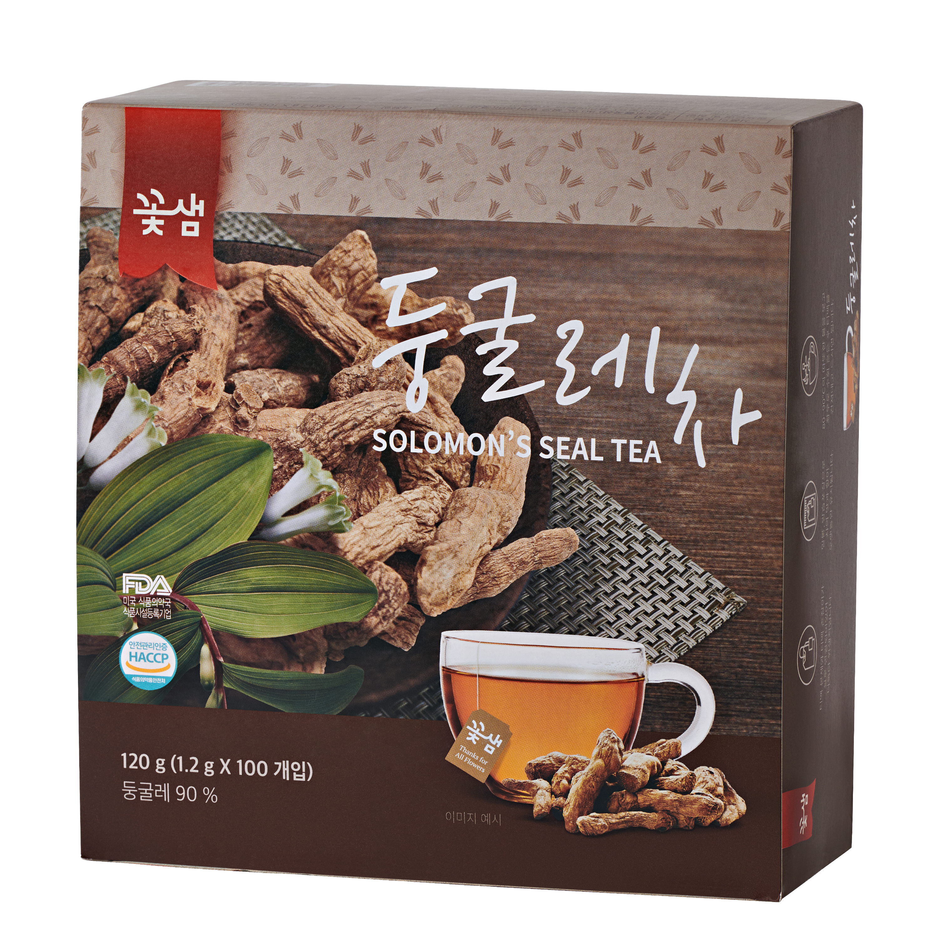 둥글레차 티백 사무실 탕비실 음료 차 선물 꽃샘 100T - 상품 이미지