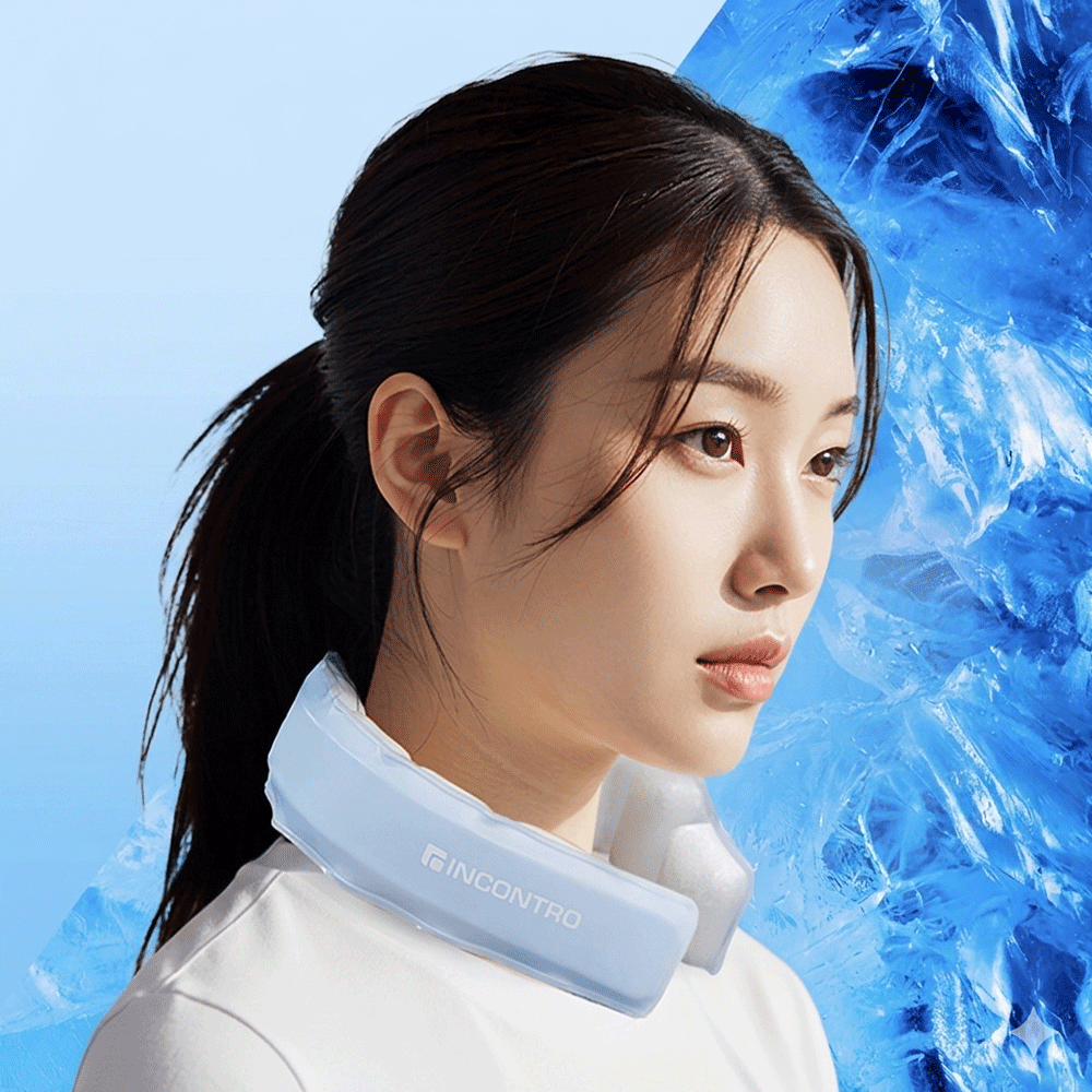 아이스 넥쿨러 와이드 쿨스카프 넥밴드 쿨링 얼음목걸이 목아이스팩 18도 - 상세 이미지 3