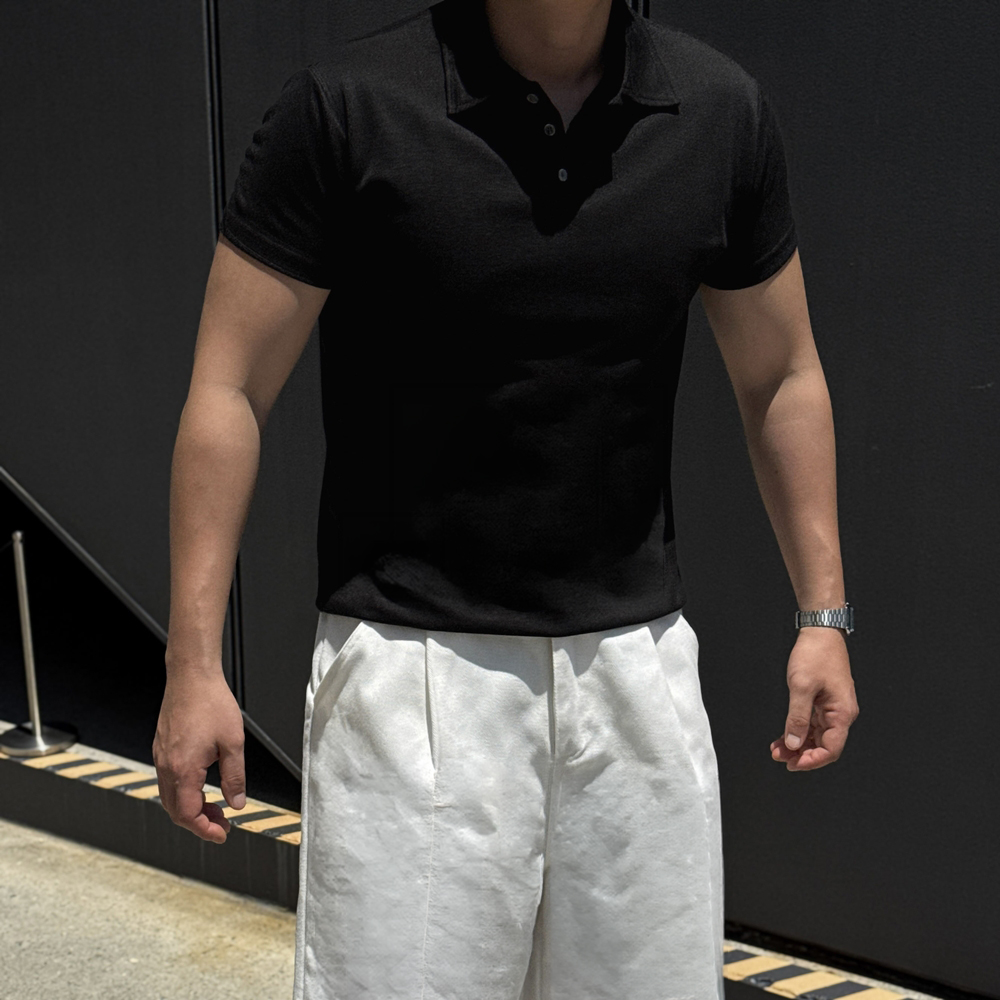 머슬핏카라티 헨리넥반팔 두꺼운반팔티 흰티 - 상세 이미지 3