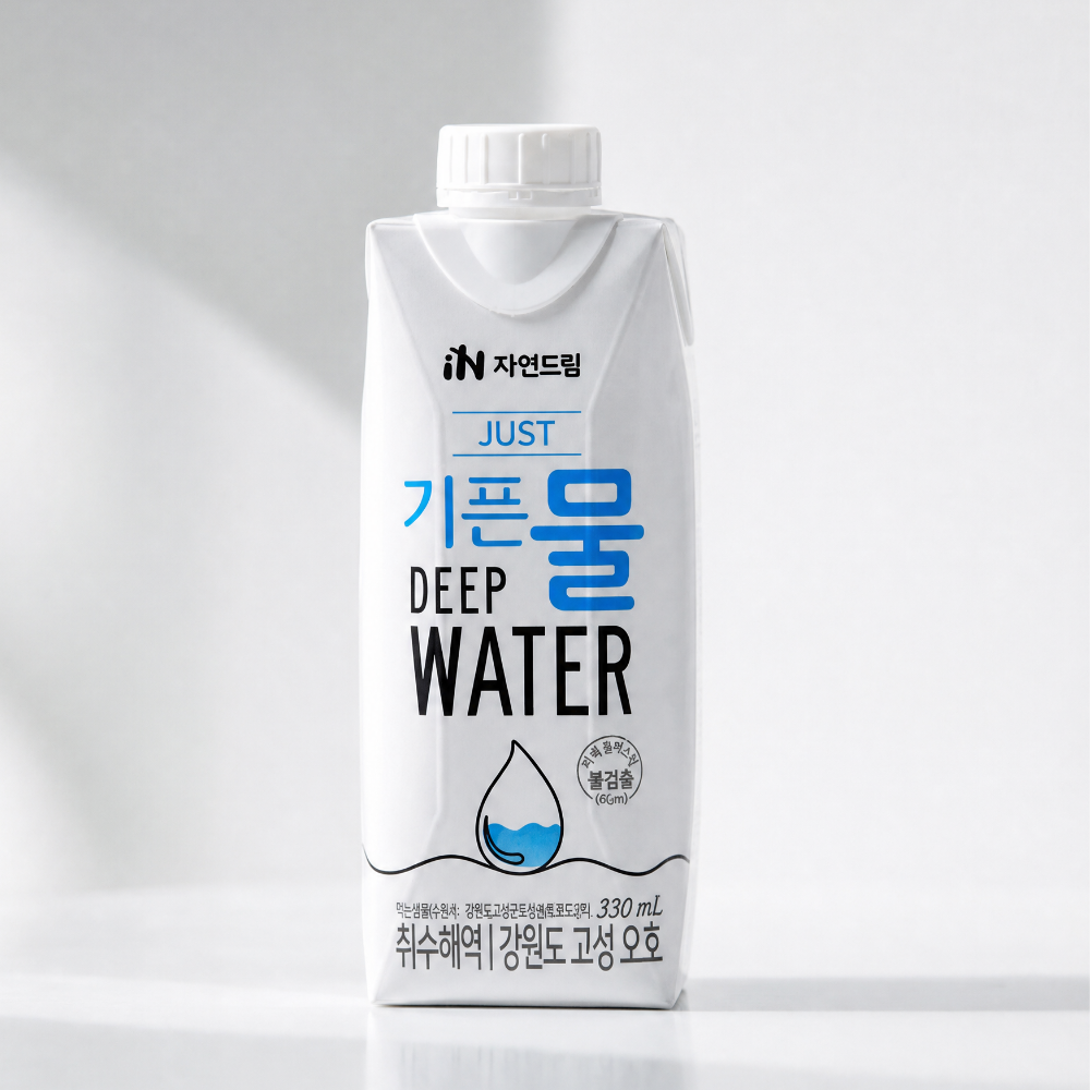 자연드림 JUST 기픈물 생수 종이팩 330ml 18개입 - 상품 이미지