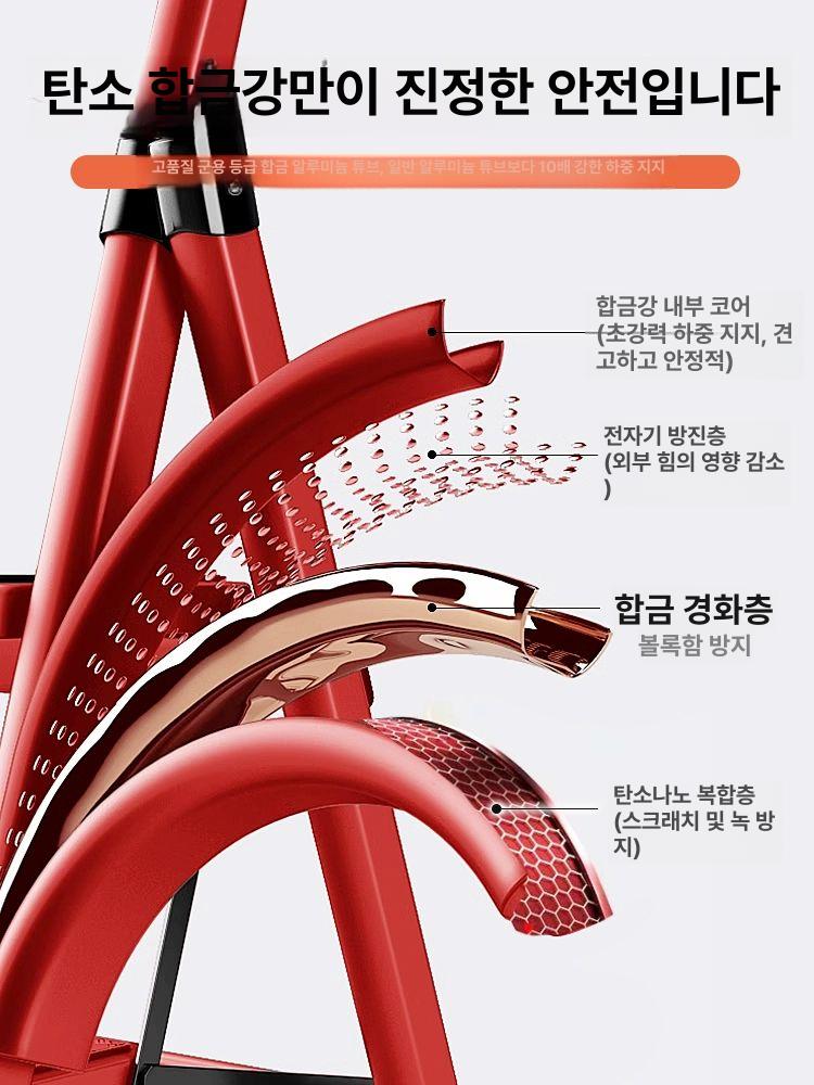 접이식사다리 이동식사다리 가정용 알루미늄 사다리 3단 - 6단 레드 사다리 레드 3단 사다리 다기능 접이식 사다리 - 상세 이미지 5