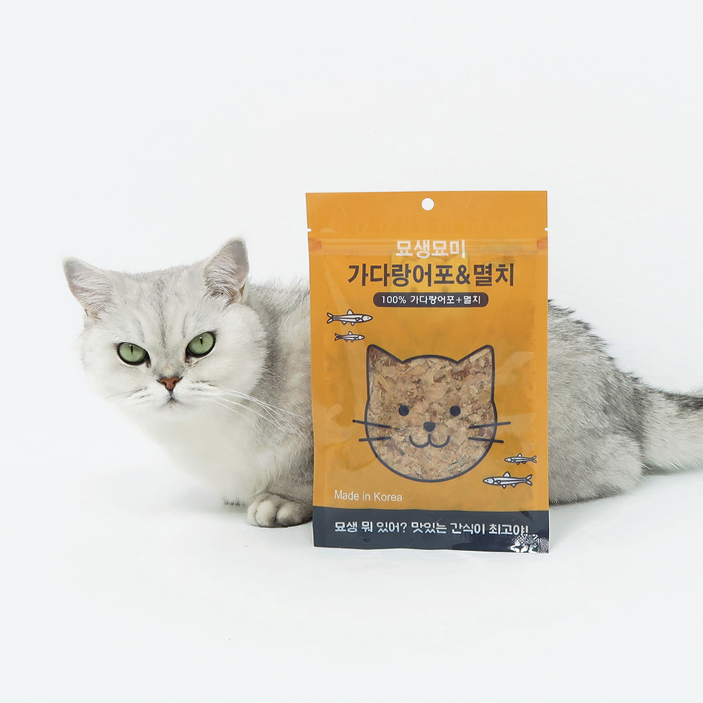 [국내산] 묘생묘미 강아지 고양이 가쓰오부시 토핑간식 가다랑어포 멸치, 30g, 10개 - 상세 이미지 4