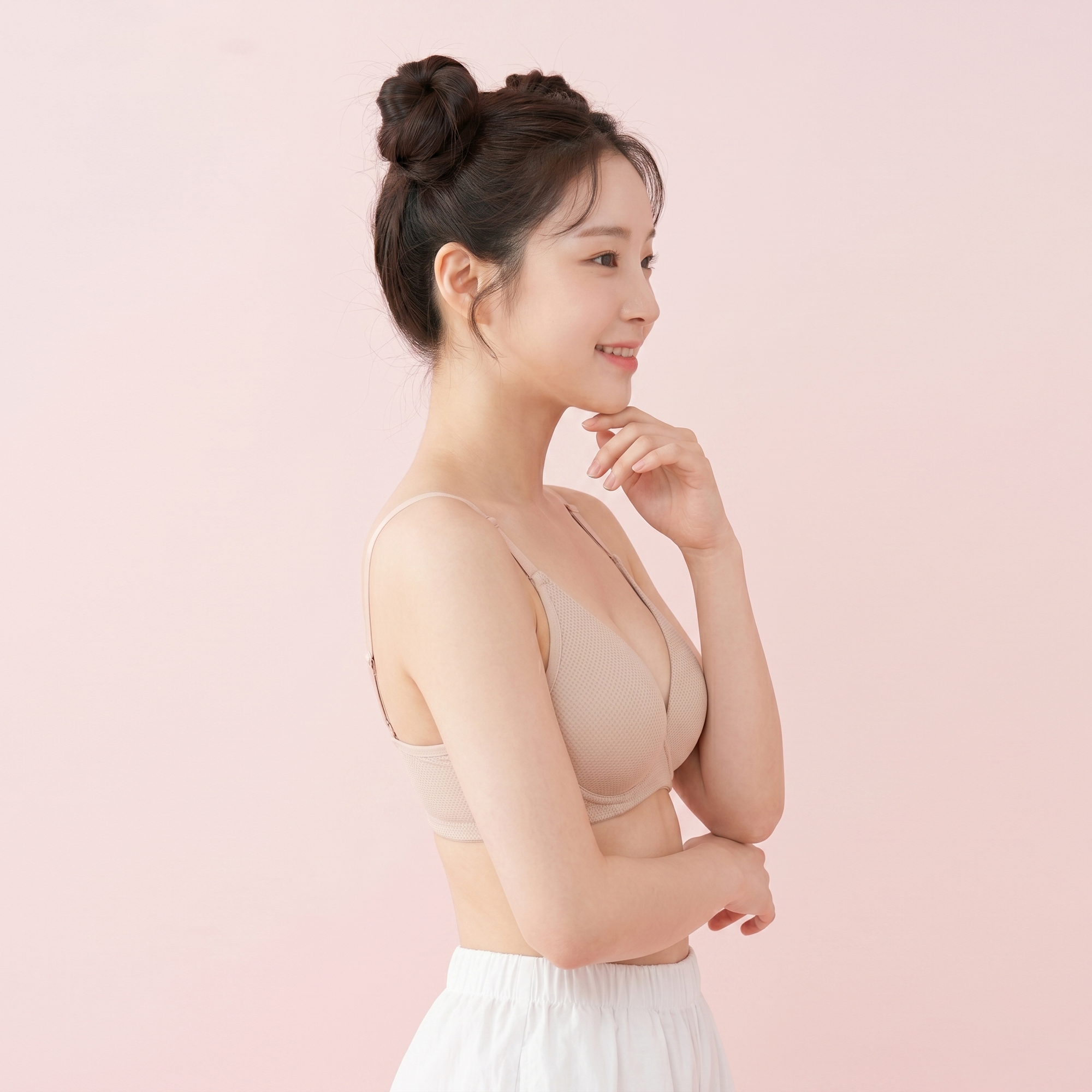 속맘 에어리 밤부 메쉬 브라 쾌적한 노와이어 학생 브래지어 이미지 6