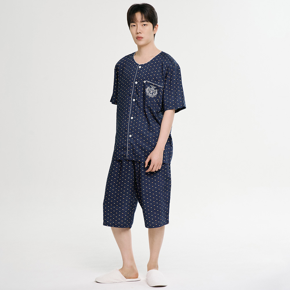 마이펫 반팔 레이온 남성 빅사이즈 잠옷 세트 - 상세 이미지 5