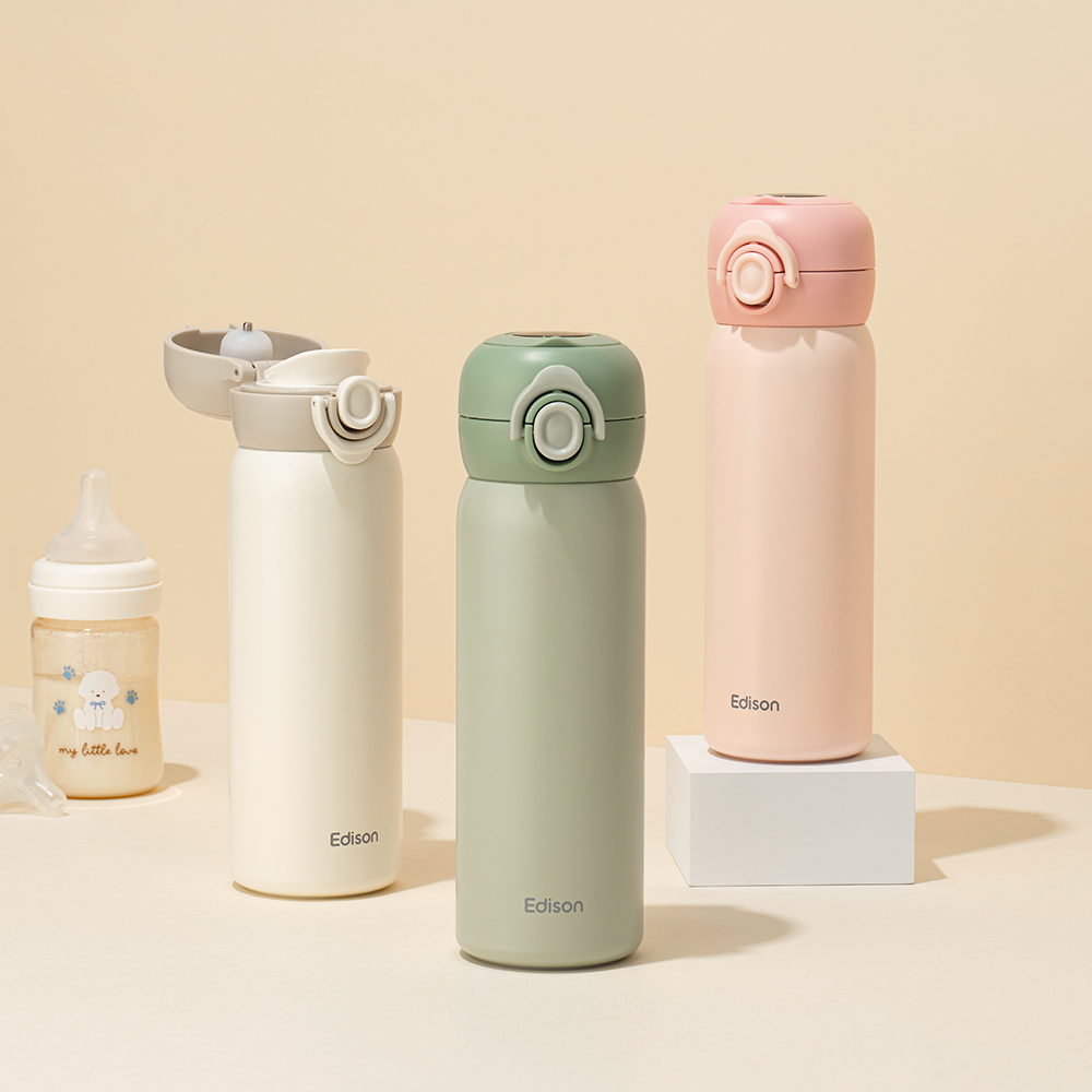 에디슨 스마트 온도표시 분유 보온병 텀블러 500ml 신생아 아기 분유 보온병 보온 물병