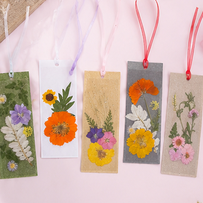 5인용 꽃 책갈피 압화 종이 만들기 DIY 식물 표본 장식 - 상세 이미지 2