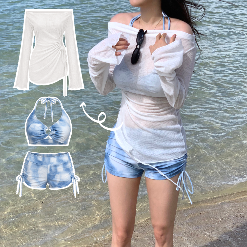 타이다이 유교걸수영복 비키니 비키니커버업 체형커버수영복 - 상품 이미지