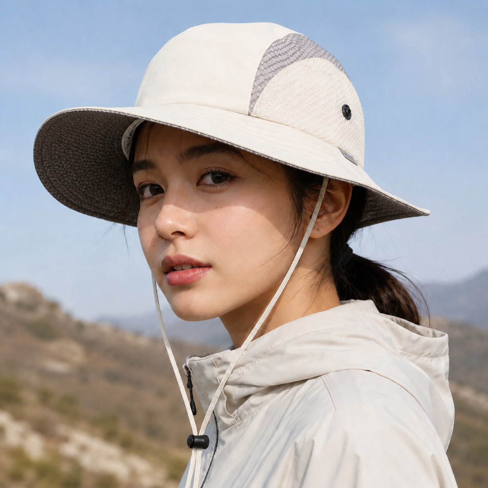 남녀공용 자외선차단 등산모자 여름 메쉬 사파리 버킷햇 낚시 캠핑 벙거지 - 상품 이미지