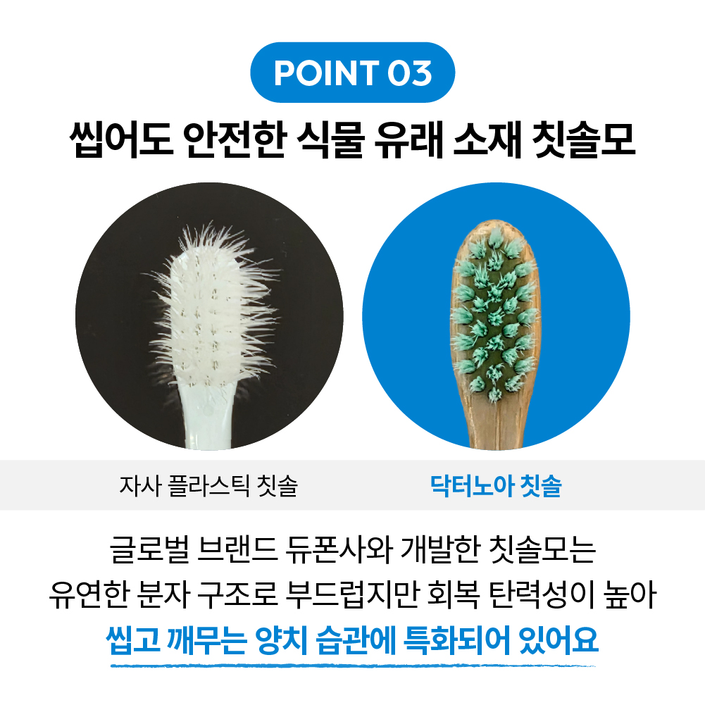 미세플라스틱 안심 닥터노아 대나무 유아 아기칫솔 6개월 돌 1단계 6개입, 1개 상품 이미지
