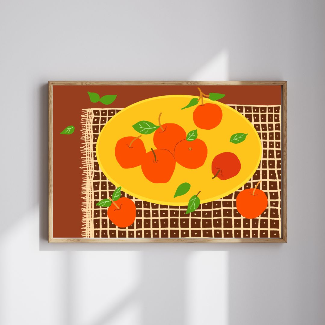 씨솔아틀리에 풍수지리 돈들어오는 빨간 사과 주방 모던인테리어 포스터 A4/A3/A2/A1 - 상품 이미지