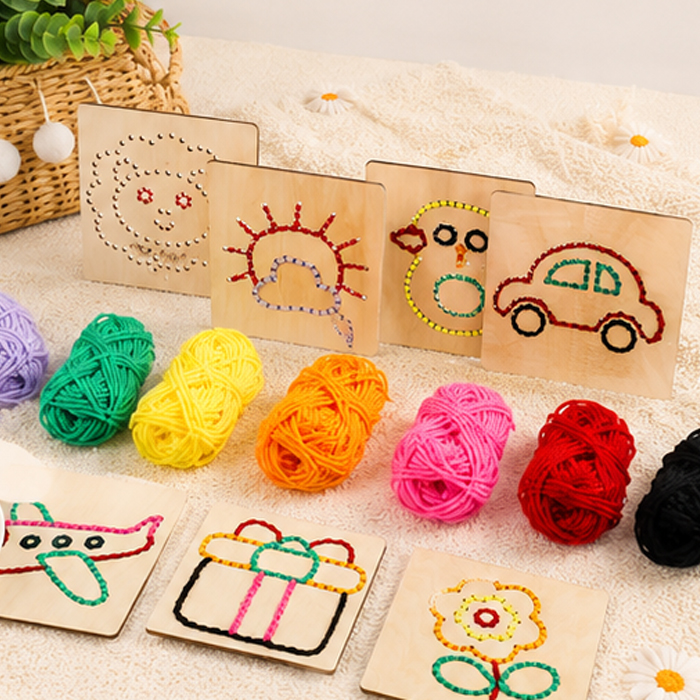 16인용나무 액자 기초바느질 우드 색실 꾸미기 DIY 키트 - 상세 이미지 2