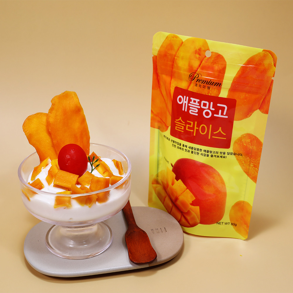 건망고 함량 95% 말랭이 베트남 말린 애플망고 슬라이스 80g, 15개 - 상품 이미지