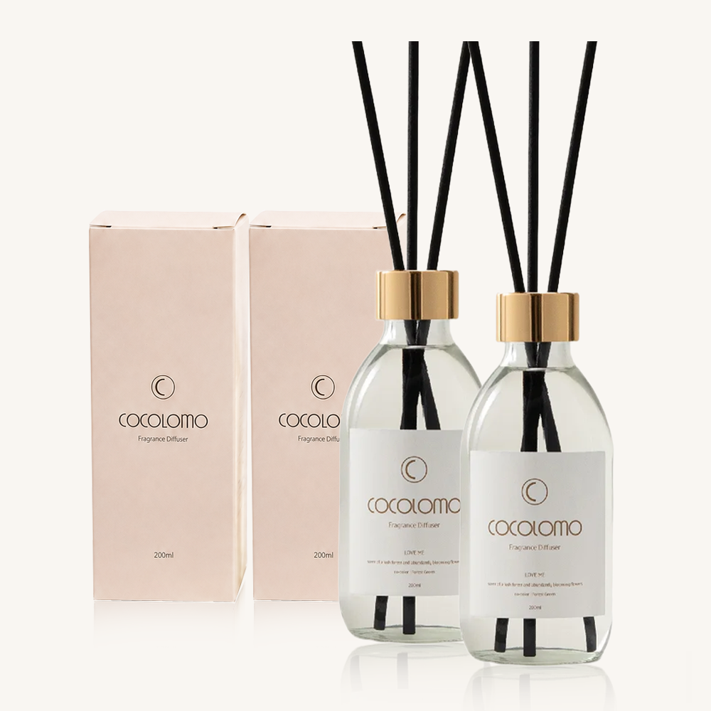 코코로모 프리미엄 유리병 디퓨저 200ml 2병 실내방향제 집들이선물 플로럴향 - 상품 이미지
