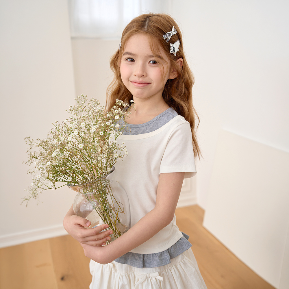 로엠걸즈 레이어드 반팔 티셔츠 RGRA2655C - 상세 이미지 4