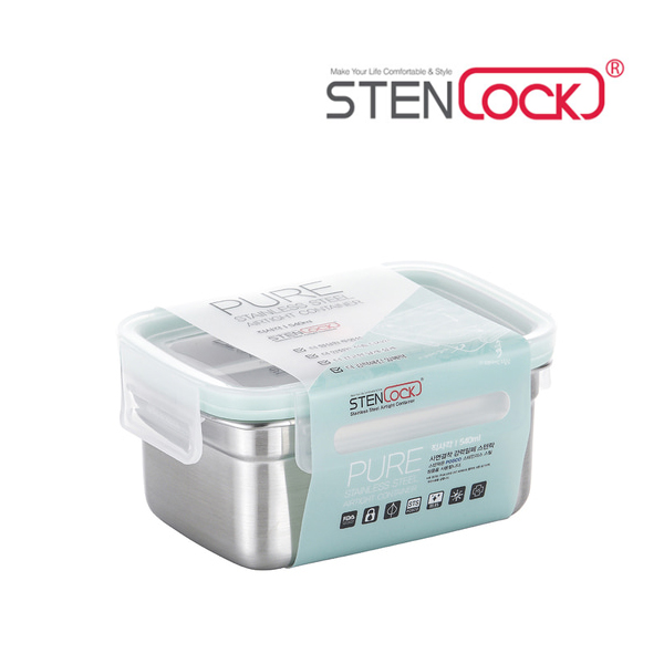 스텐락 스텐304 반찬통 퓨어직사각 밀폐용기 540ml, 4호, 1개 - 상품 이미지