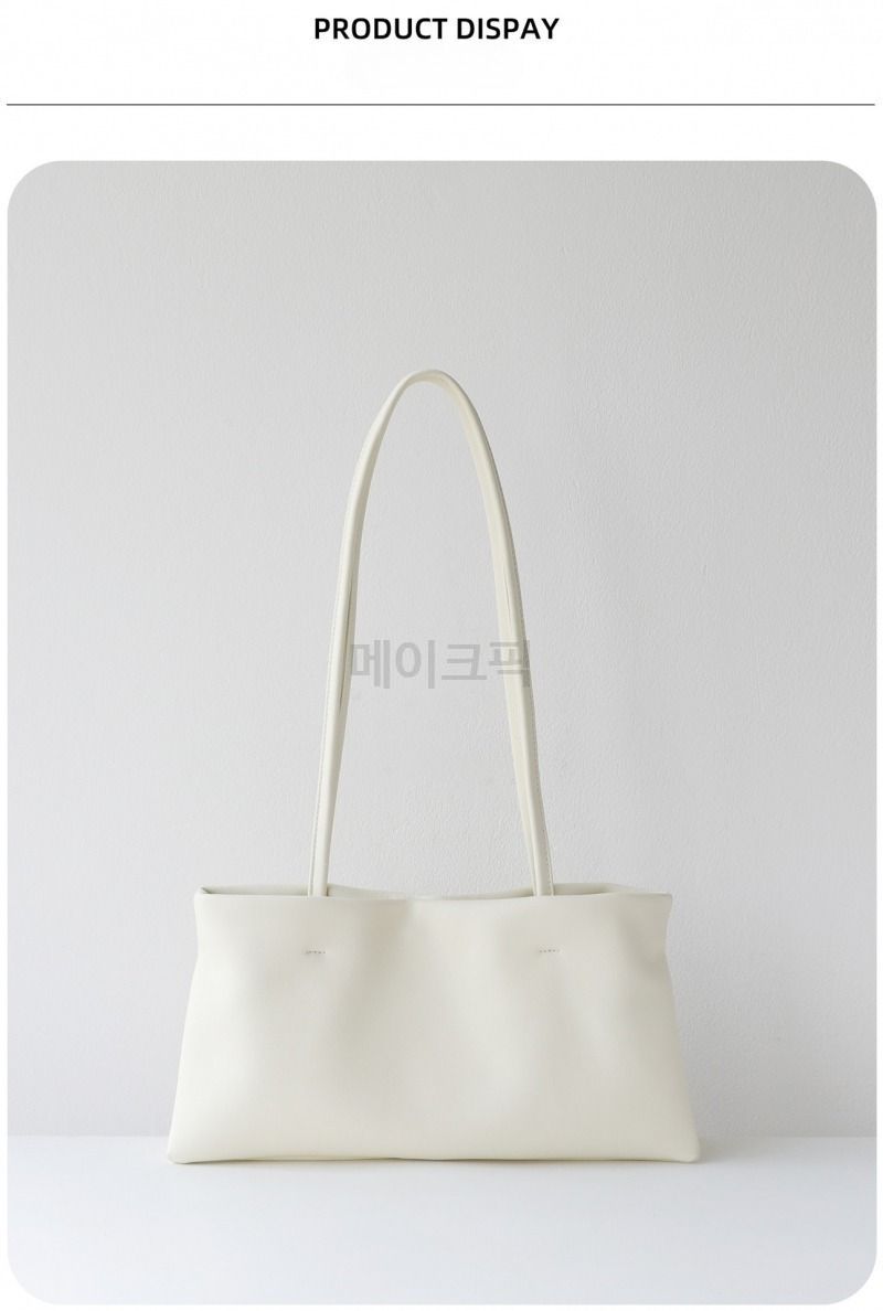 천연소가죽 바게트 숄더백 가벼운 플레인 가죽 가방 오피스룩 데일리백 이미지 8
