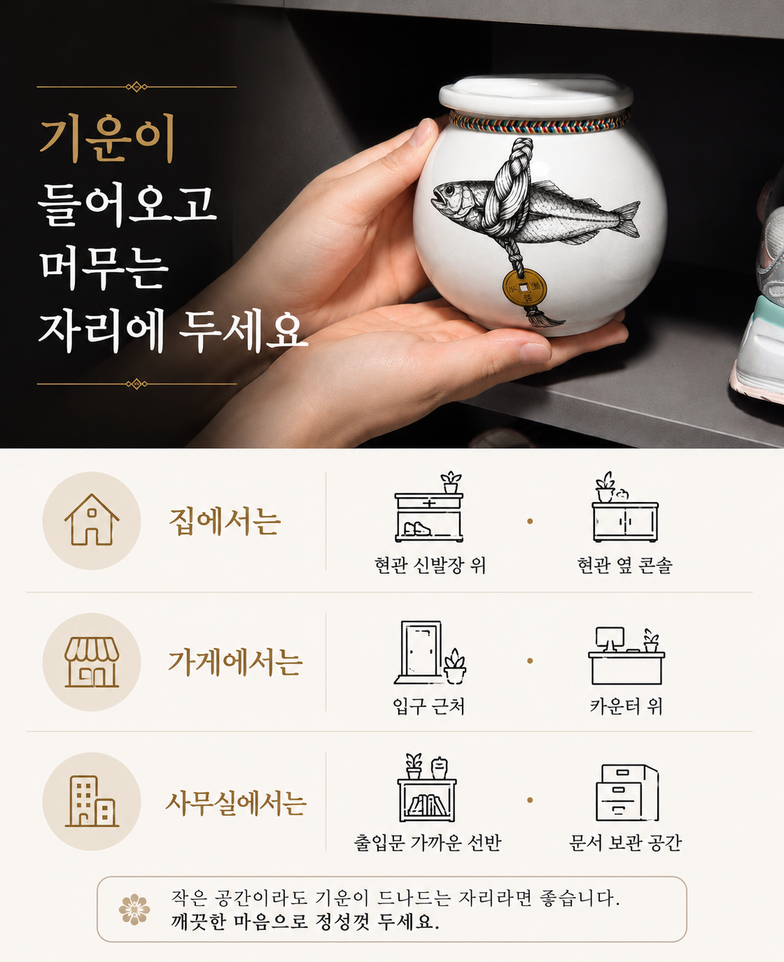 국산 액막이명태 소금단지 현관 풍수 백자 미니 항아리 이미지 8