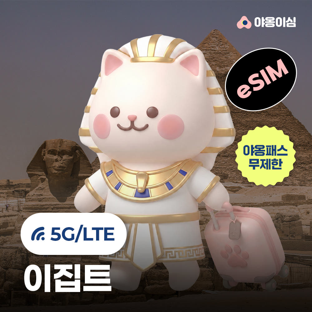 야옹이심 이집트이심 eSIM 1일 500MB 데이터 무제한