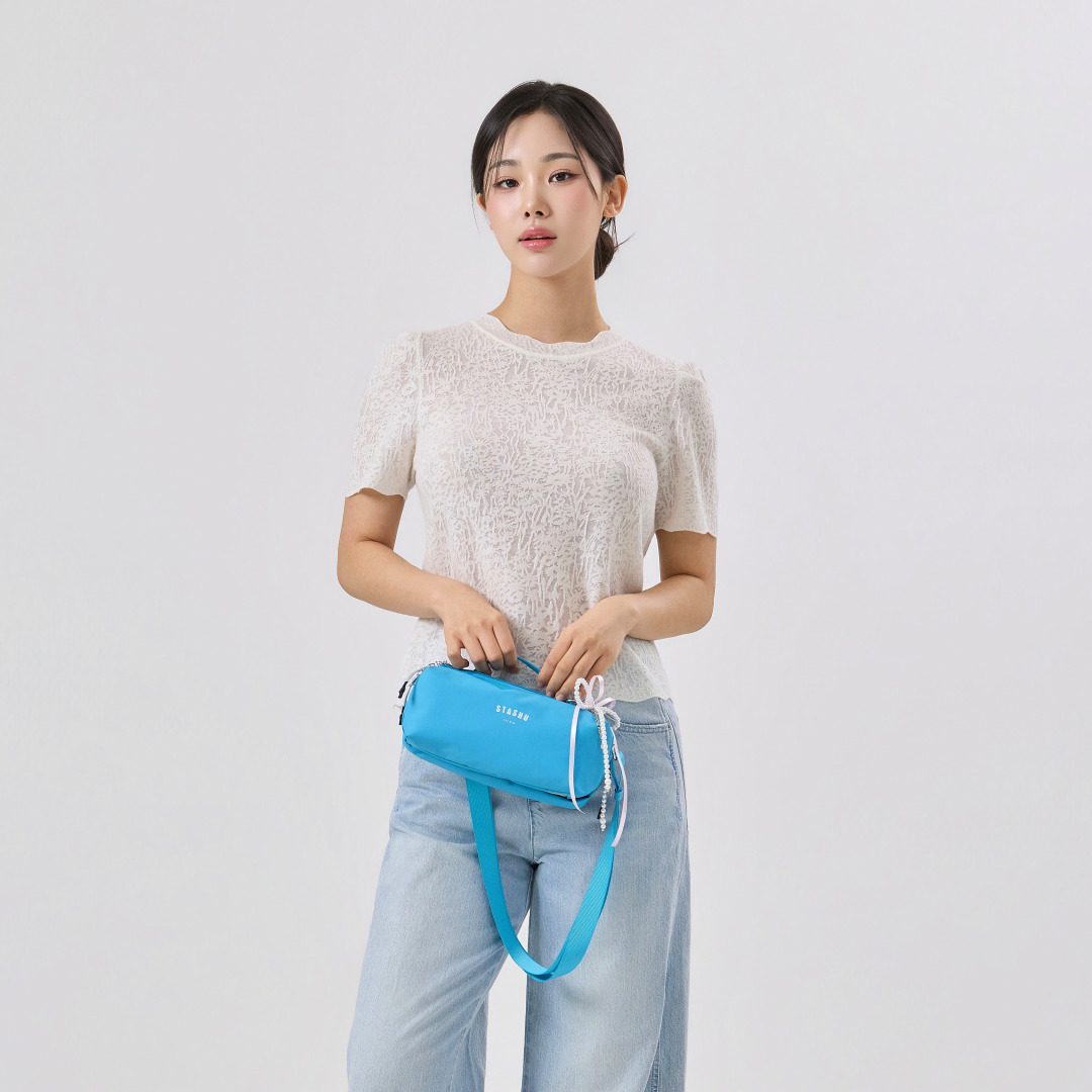 스태슈 도난방지 가방 커플 RFID차단 여행용 크로스백 베이비 블루 이미지 7