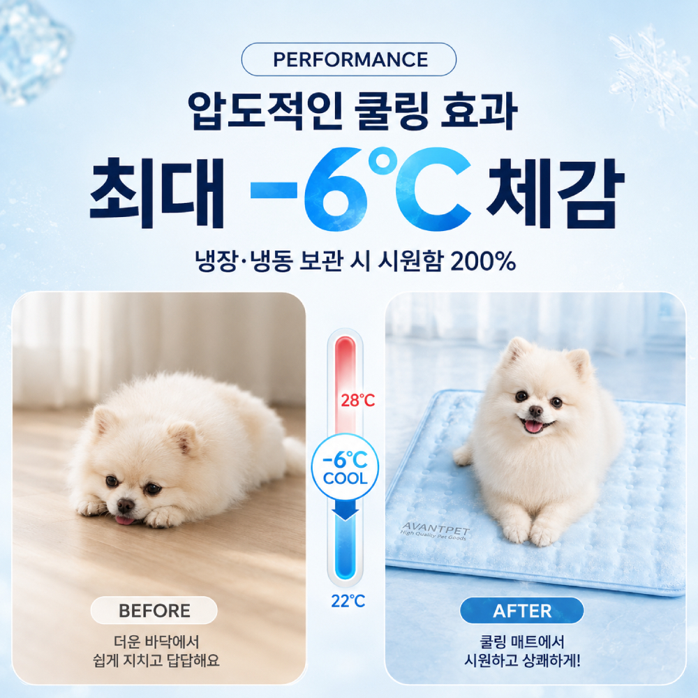 아반펫 강아지 쿨매트 반려동물 여름용 냉감패드 스카이블루, L - 상세 이미지 4