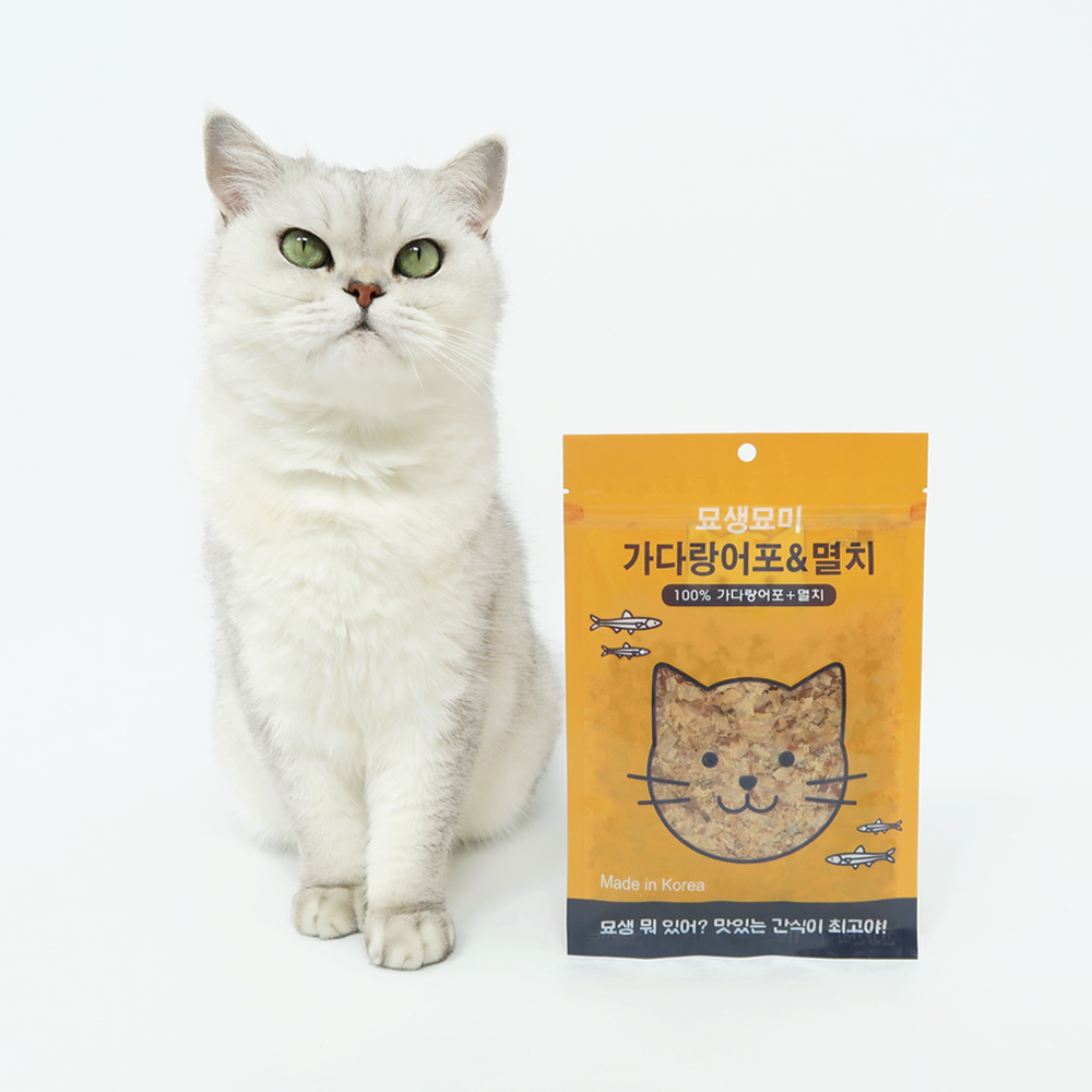 [국내산] 묘생묘미 강아지 고양이 가쓰오부시 토핑간식 가다랑어포 멸치, 30g, 10개 - 상세 이미지 2