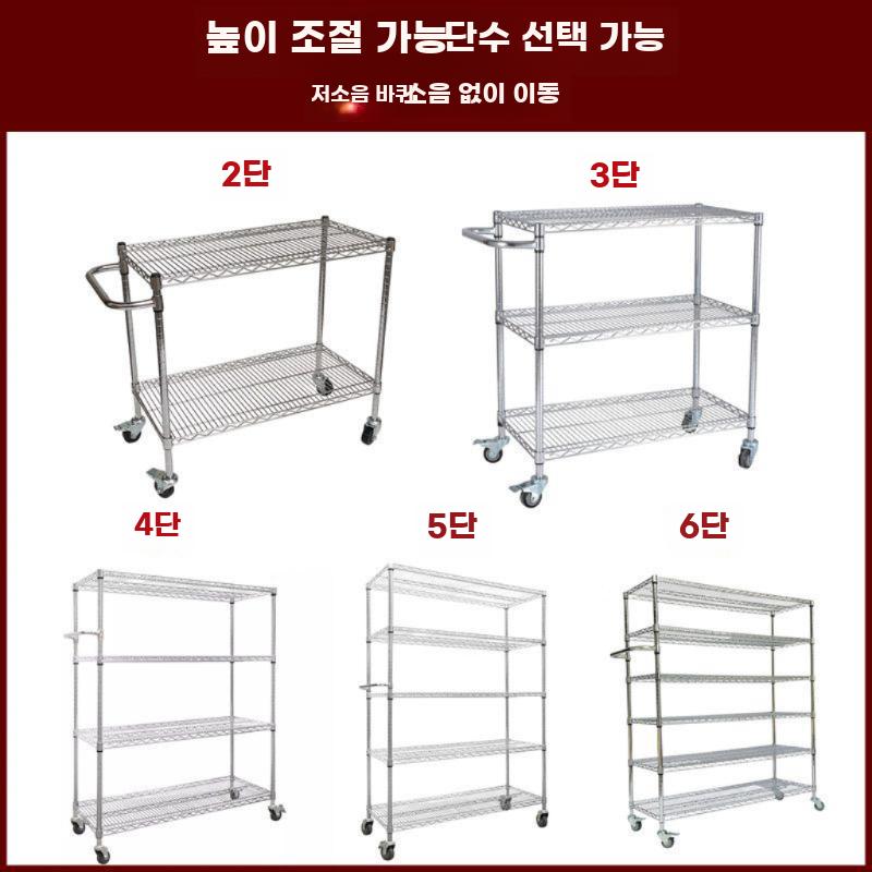 물류 운반 카트 창고 분류 이동식 선반형 작업 운반차 높이60 2단 길이 76 x 폭 35 - 상세 이미지 2