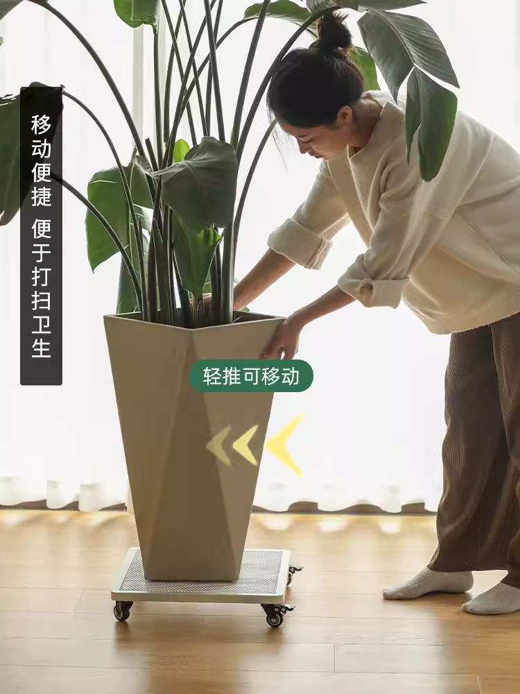 사각 화분 바퀴받침대 이동식 물받이 공기청정기 받침대 25x25 - 상세 이미지 5