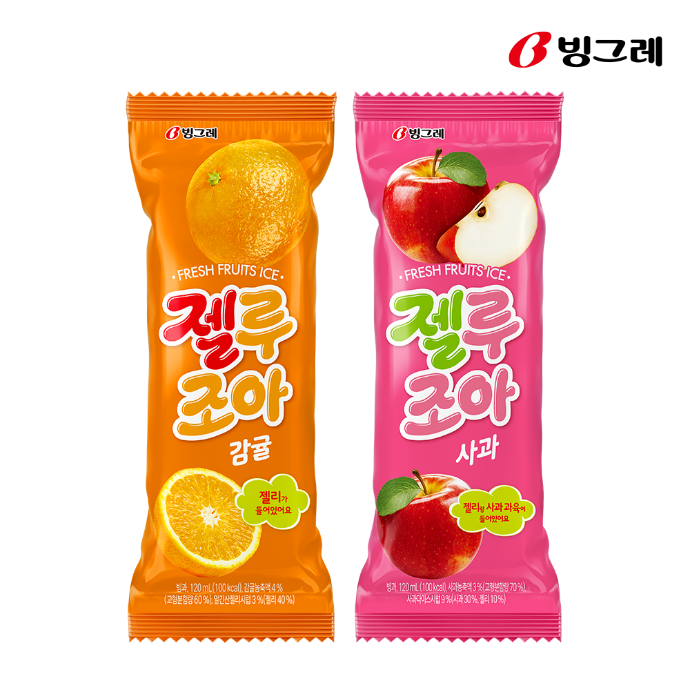 빙그레 젤루조아 감귤 120ml 35개 외 1종 택1 아이스크림 - 상세 이미지 2