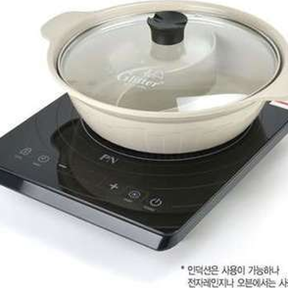 비대칭디자인두가지요리양단냄비 세라믹코팅동시조리태극냄비 인덕션호환마라훠궈 26cm 26호 뚜껑미포함 - 상세 이미지 4