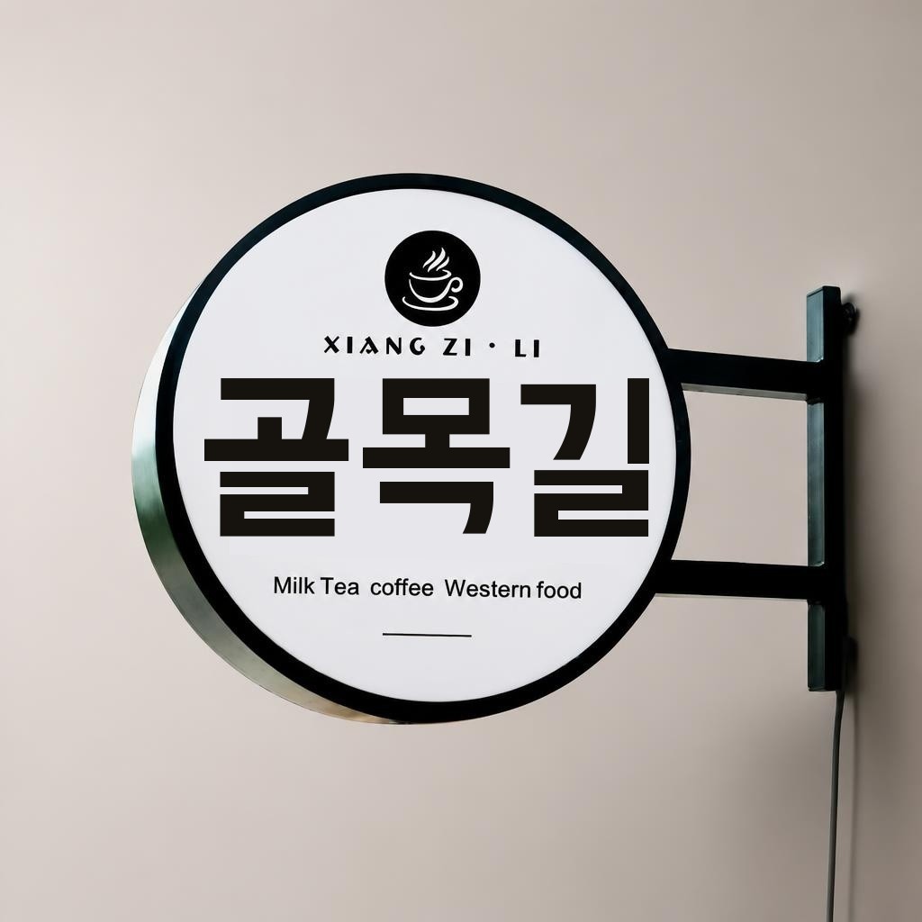 빈티지양면돌출 간판 레트로 제작 옆 원형 37 - 상품 이미지