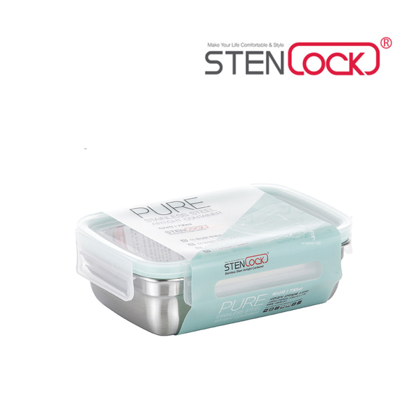 스텐락 스텐304 반찬통 퓨어직사각 밀폐용기 730ml, 5호, 1개 - 상품 이미지