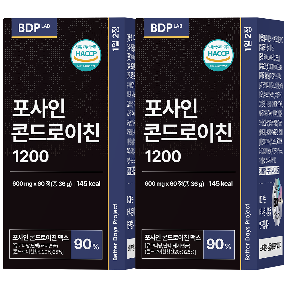 비디피랩 포사인 콘드로이친 1200 돼지연골 돼지유래 60정, 2개 - 상품 이미지