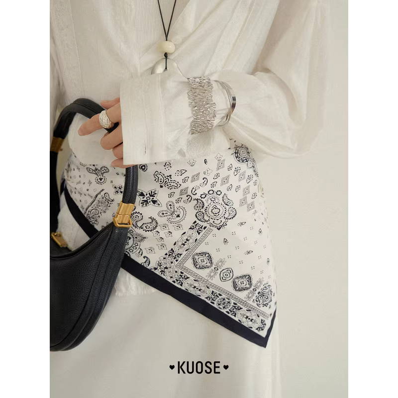 KUOSE 쿠오세 여름 도트 얇은 스카프 - 상세 이미지 4