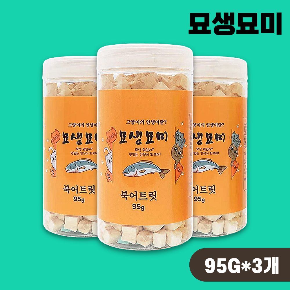 [국내산] 묘생묘미 동결건조 강아지 고양이트릿 북어, 95g, 3개 - 상품 이미지