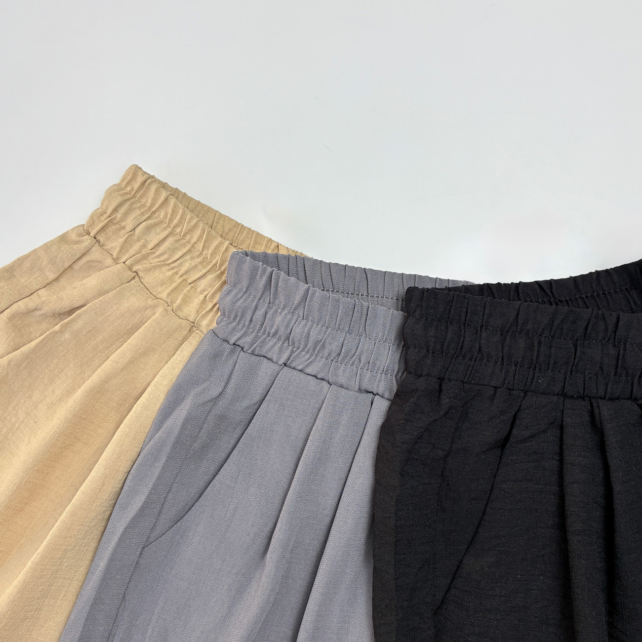 1+1 남자 린넨바지 마바지 와이드 팬츠 밴딩 여름 - 상세 이미지 5
