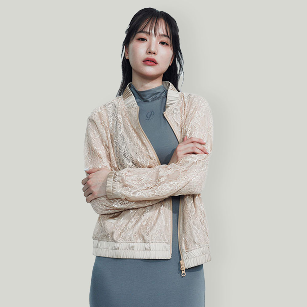 피플오브더월드 시어 레이스 블루종 자켓 - 상품 이미지