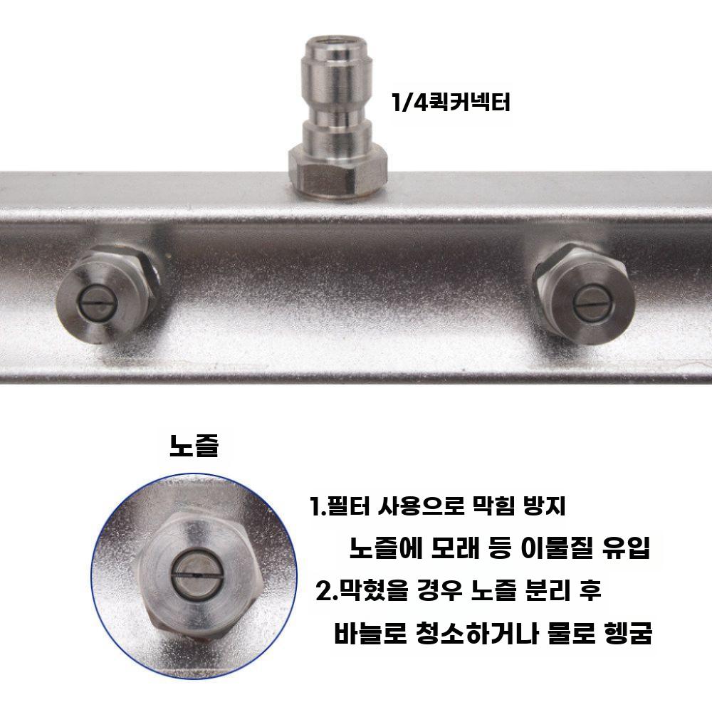 고압 세척기 하부 세차 노즐 12.5인치 차량 바닥 와셔(1/4퀵플러그) - 상세 이미지 2