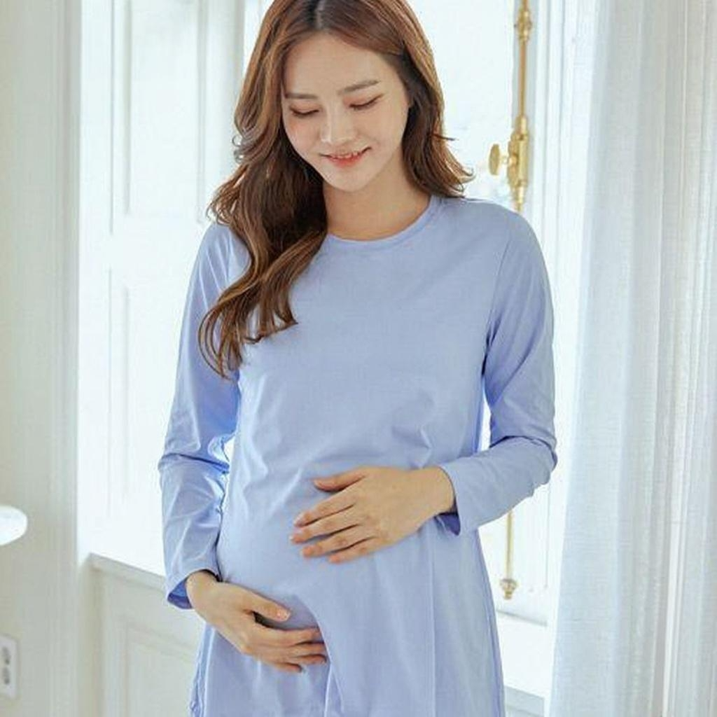블룸마터니티 슬림 긴팔 임산부요가티셔츠 임부복 임산부요가복 - 상품 이미지