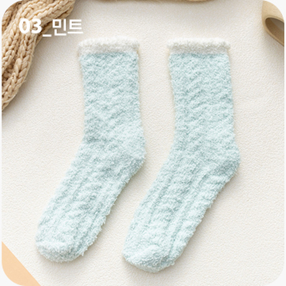 포근한보온용수면양말 두툼한겨울필수템극세사양말 수족냉증실내용 - 상세 이미지 4