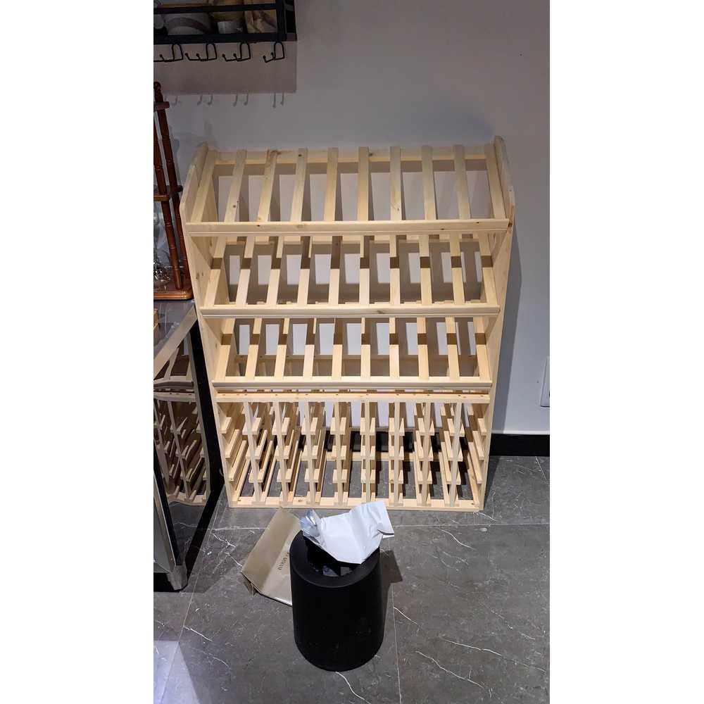 나무 와인 랙 우드 주방 진열대 원목 거치대 보관 바 120x90 원목 - 상세 이미지 5